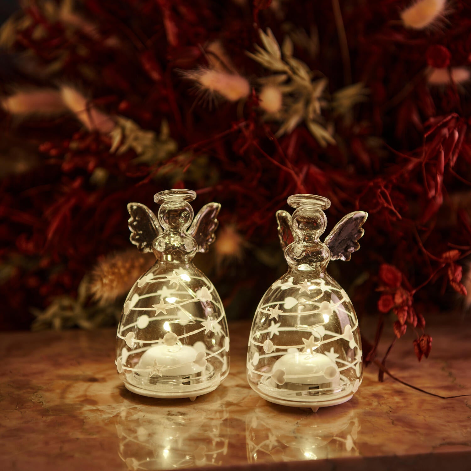 Sweet Christmas Engel (2 stk) - Hvid/klar